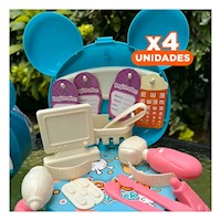 Pack4 Coleccion de Doctor para niños con orejitas y piezas didacticas